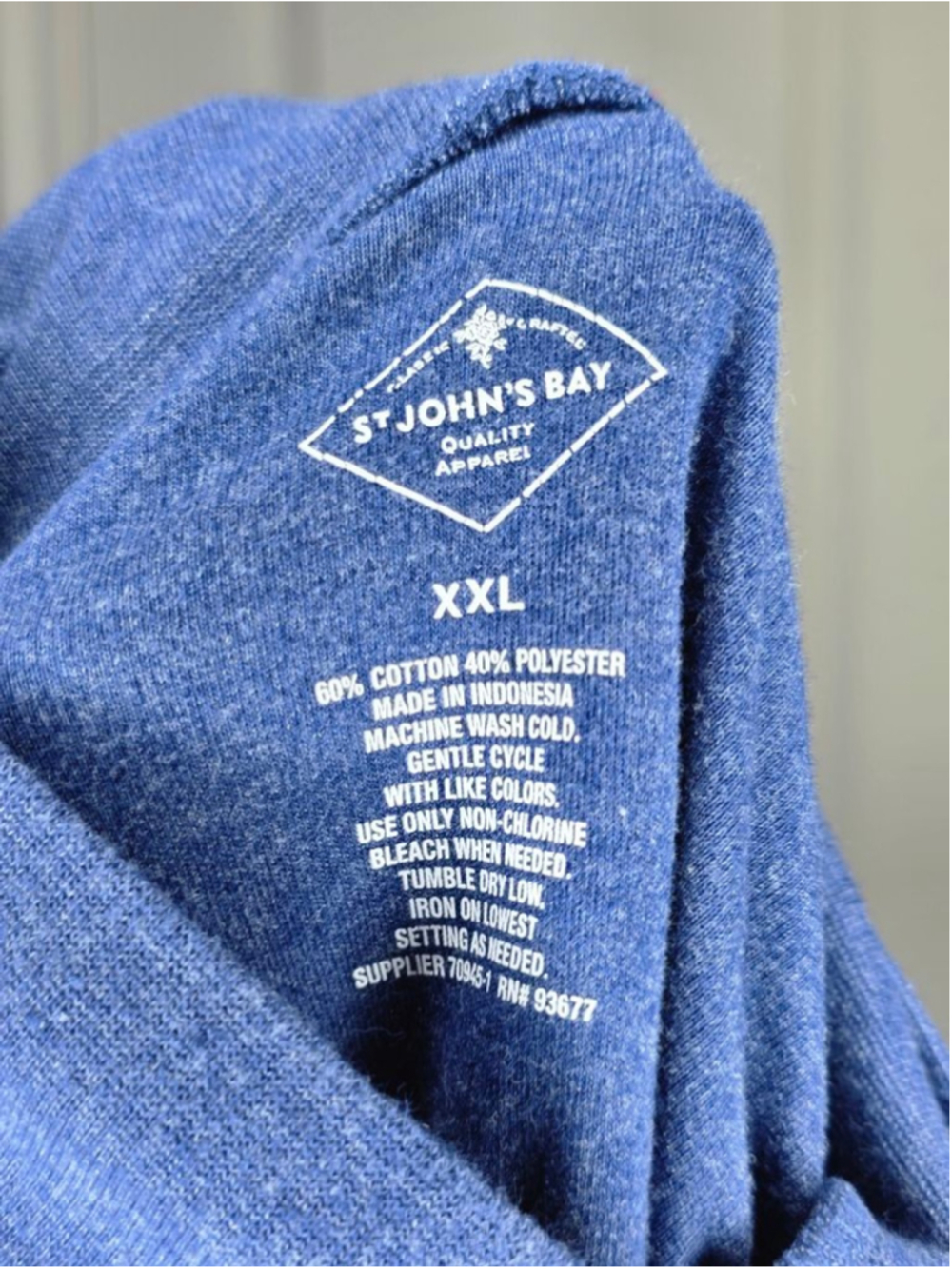 St. John's Bay Blue Long Sleeve Turtleneck Tee Women’s Plus Size XXL - Picture 4 of 4